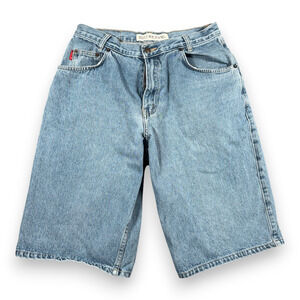 Vintage Bugle Boy Shorts Mens 30 Blue Jean Denim Wide Leg Baggy Skater 90s
